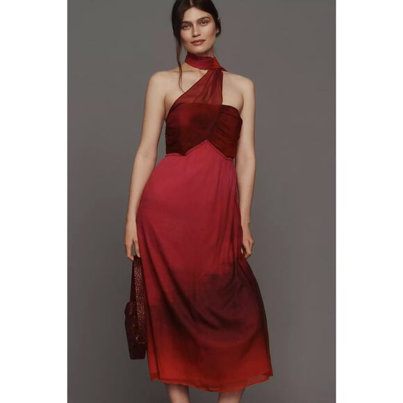 nwt ANTHRPOLOGIE PLENTY by TRACY REESE sz XL Halter Scarf Dress - Picture 1 of 4